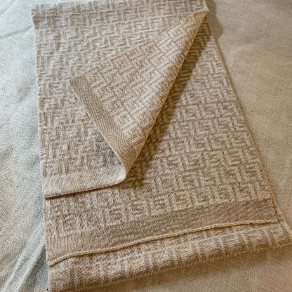 Fendi FF Motif Wool Scarf